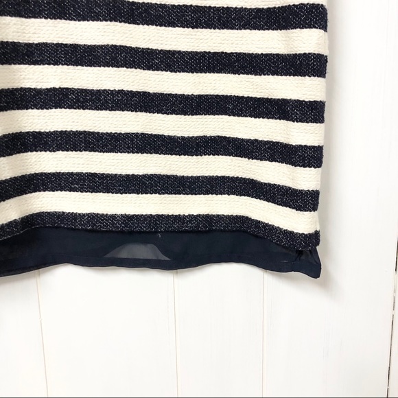 Esprit Navy and Cream Knit Dress with Sheer Trim - Picture 4 of 9